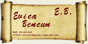Evica Bencun vizit kartica